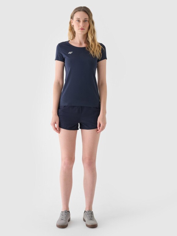 Damskie spodenki dresowe 4F NOSH4-SKDD001B - granatowe