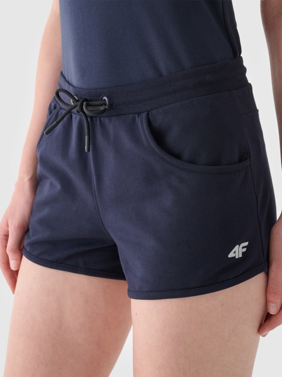 Damskie spodenki dresowe 4F NOSH4-SKDD001B - granatowe