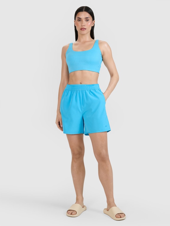 Damskie spodenki plażowe 4F 4FWSS25UBDSF149 - niebieskie