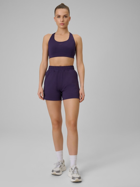 Damskie spodenki treningowe 4F 4FWSS26TFSHF1316 - fioletowe