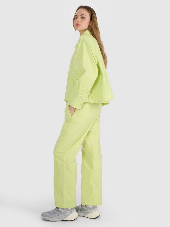 Damskie spodnie casual 4F 4FRSS25TTROF1448 - żółty