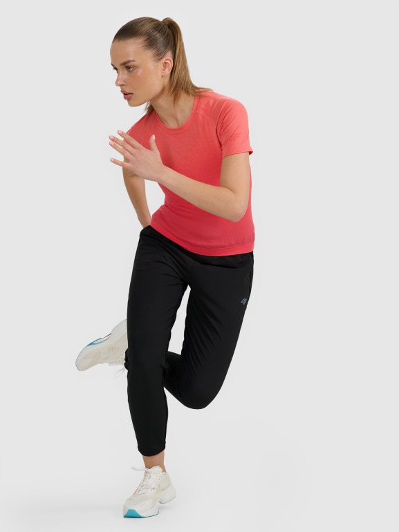 Damskie spodnie do biegania w terenie 4F 4FWAW25TFTRF0931 - czarne