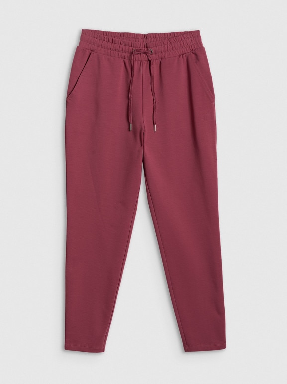 Damskie spodnie dresowe 4F 4FRSS26TTROF1851 - burgundowe