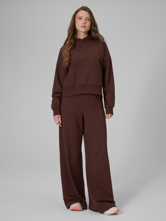 Damskie spodnie dresowe 4F 4FRSS26TTROF2011 - brązowe