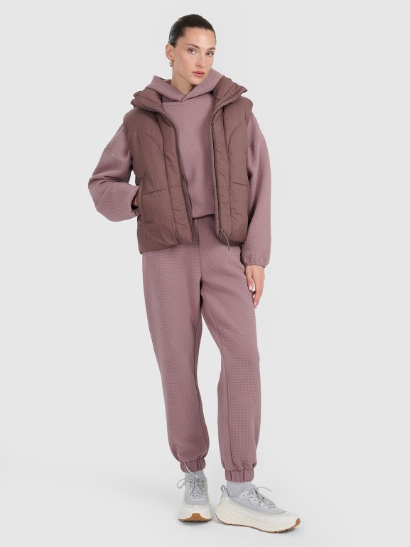 Damskie spodnie dresowe 4F 4FWAW25TTROF1184 - brązowe