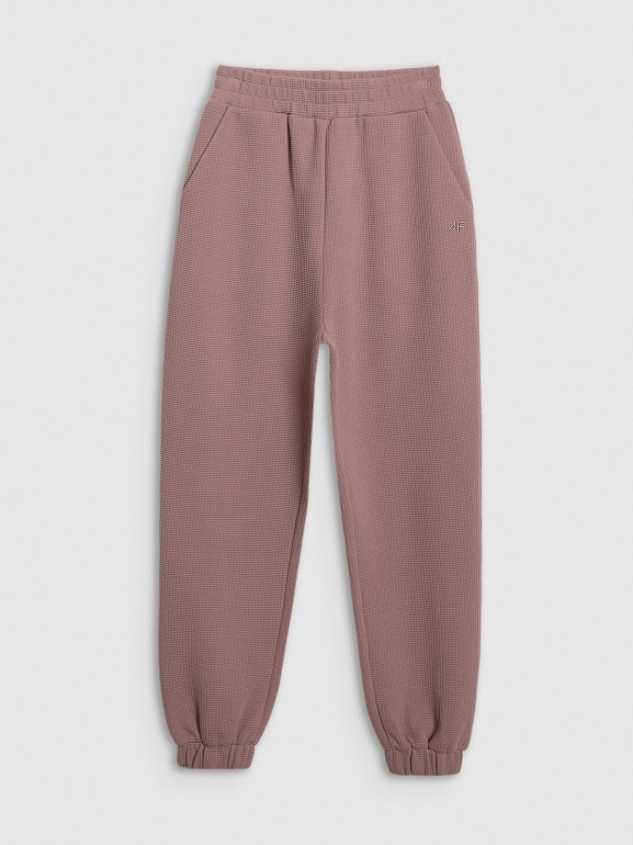 Damskie spodnie dresowe 4F 4FWAW25TTROF1184 - brązowe