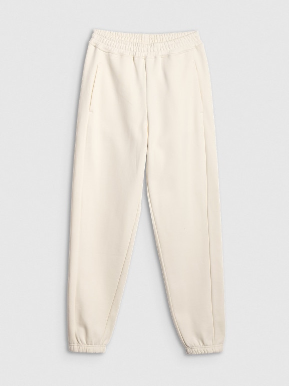 Damskie spodnie dresowe joggery 4F 4FRSS26TTROF1724 - beżowe