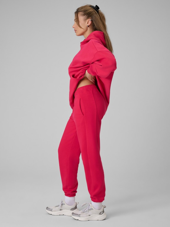 Damskie spodnie dresowe joggery 4F 4FRSS26TTROF1724 - czerwone