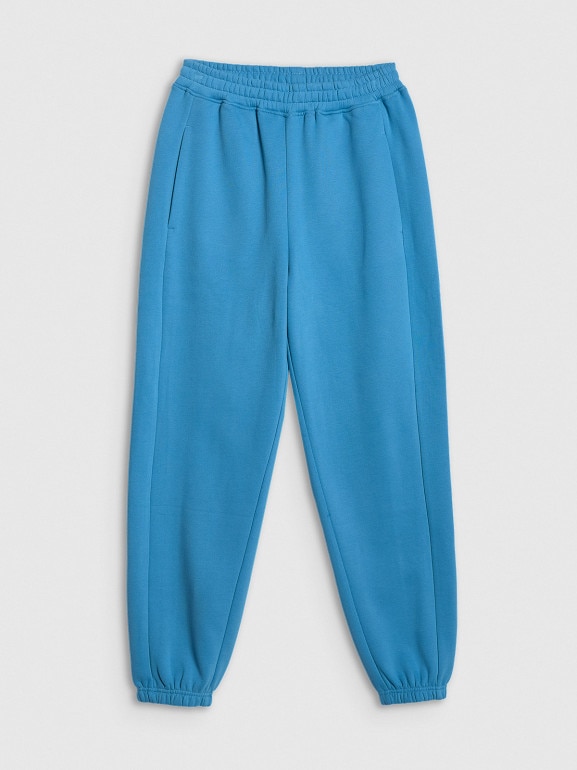 Damskie spodnie dresowe joggery 4F 4FRSS26TTROF1724 - niebieskie