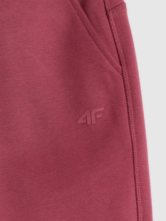 Damskie spodnie dresowe joggery 4F 4FRSS26TTROF1849 - burgundowe