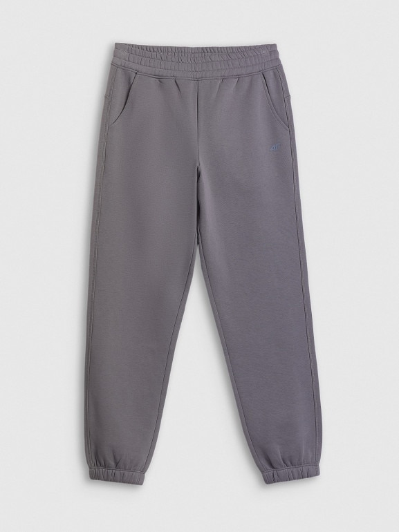 Damskie spodnie dresowe joggery 4F 4FRSS26TTROF1849 - szare