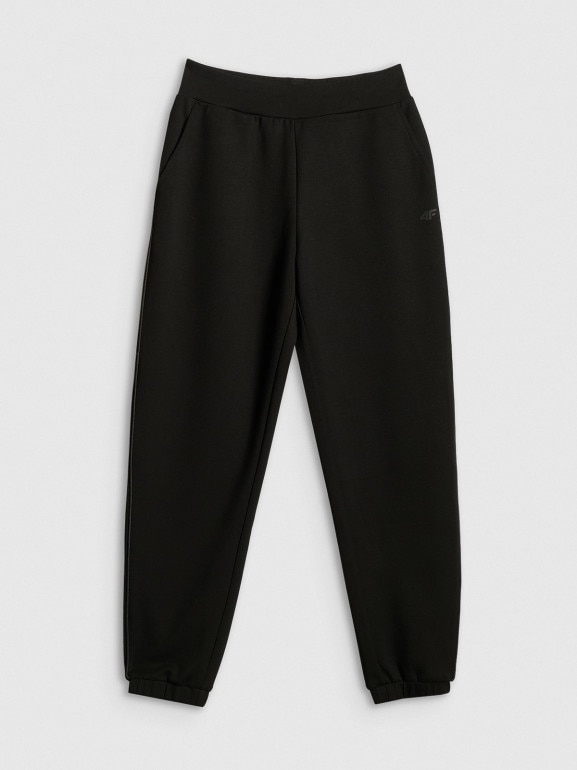 Damskie spodnie dresowe joggery 4F 4FRSS26TTROF2031 - czarne