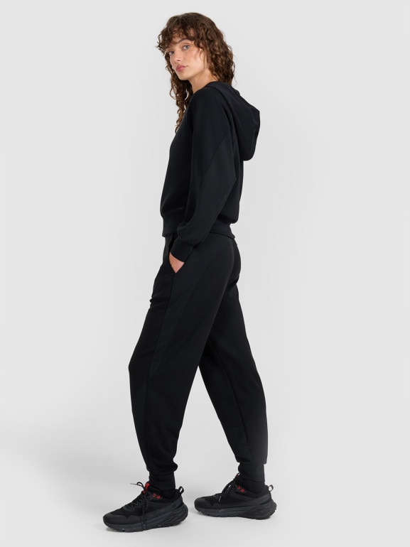 Damskie spodnie dresowe joggery 4F 4FWAW25TTROF1180 - czarne