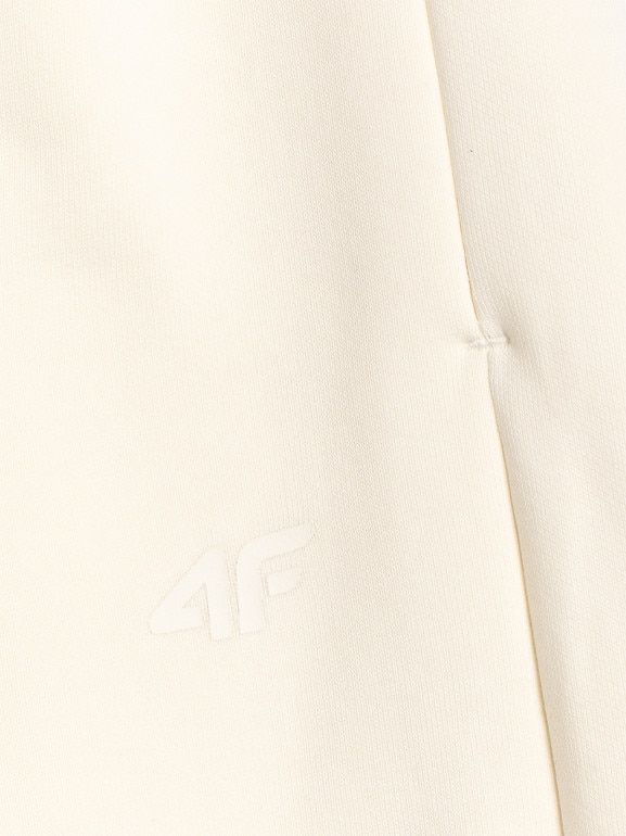 Damskie spodnie dresowe joggery 4F 4FWAW25TTROF1185 - białe