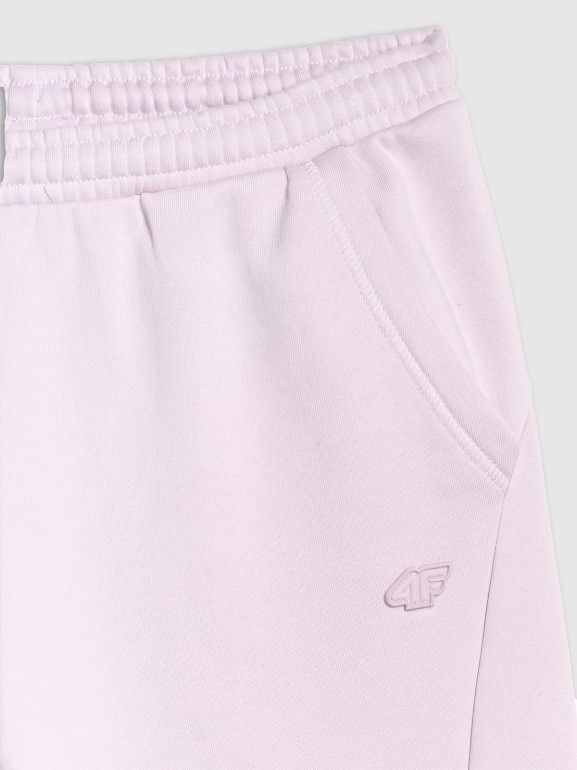 Damskie spodnie dresowe joggery 4F 4FWAW25TTROF1205 - fioletowe