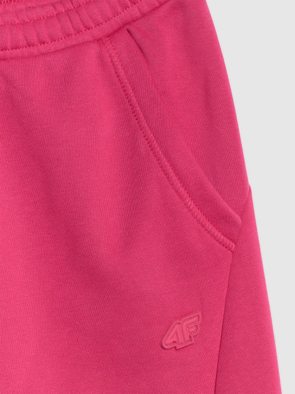 Damskie spodnie dresowe joggery 4F 4FWAW25TTROF1205 - różowe