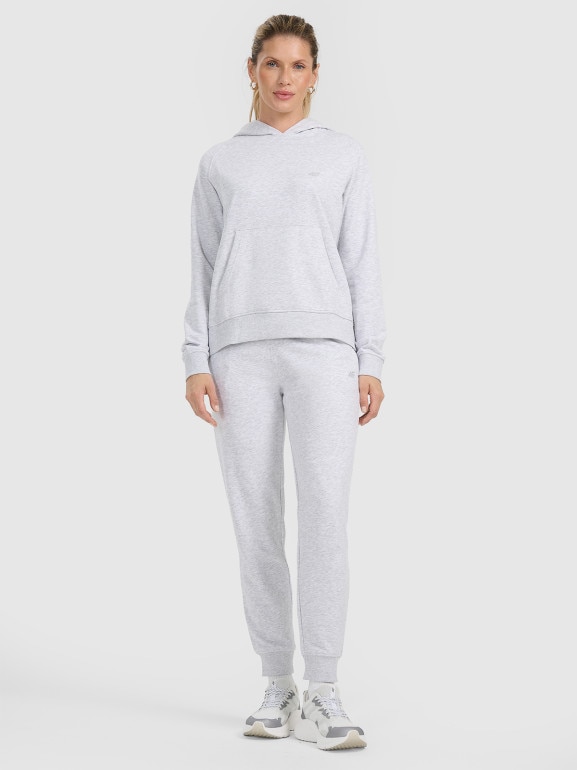 Damskie spodnie dresowe joggery 4F 4FWMM00TTROF0945 - szare