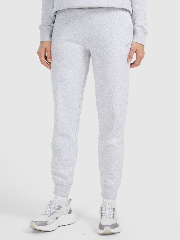 Damskie spodnie dresowe joggery 4F 4FWMM00TTROF0945 - szare