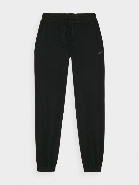 Damskie spodnie dresowe joggery 4F 4FWMM00TTROF1138 - czarne 