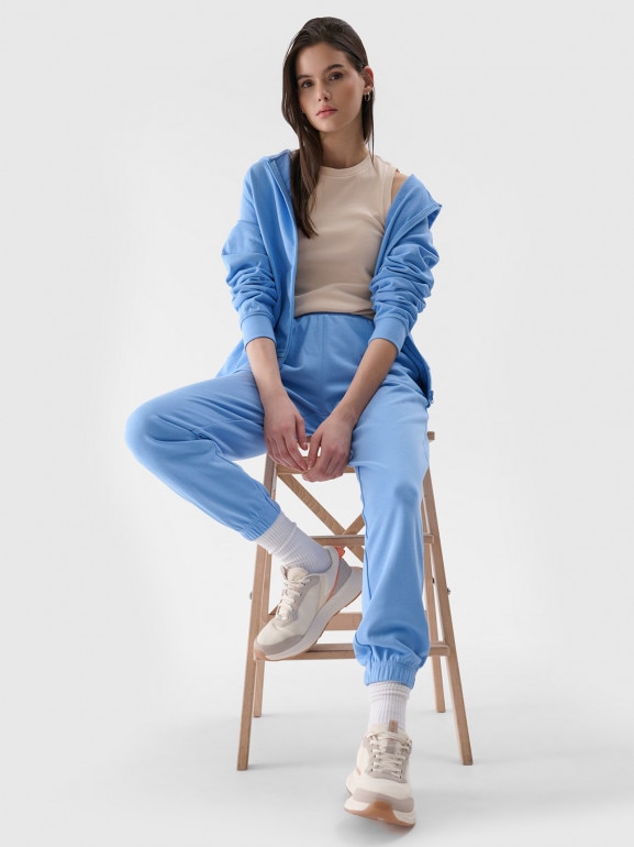 Damskie spodnie dresowe joggery 4F 4FWMM00TTROF1138 - niebieskie 