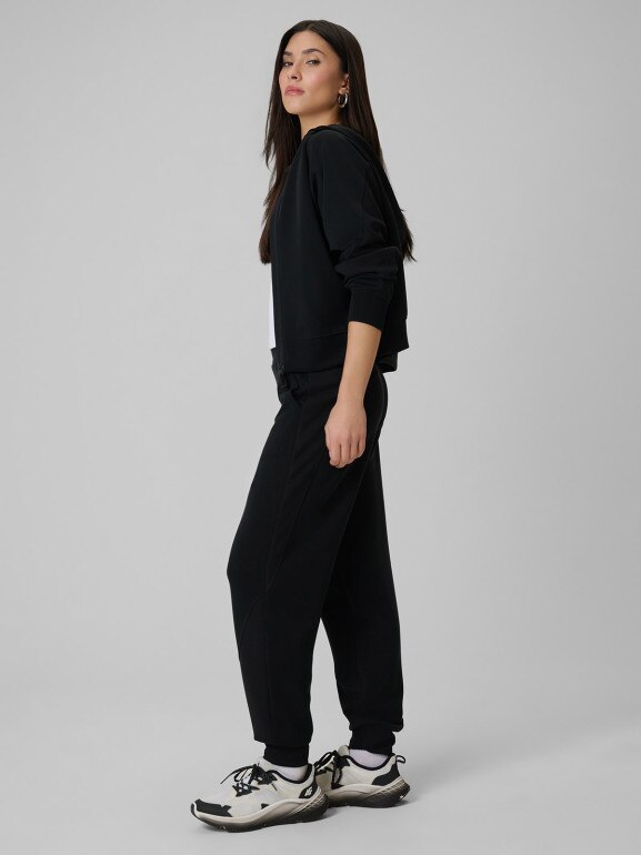 Damskie spodnie dresowe joggery 4F 4FWSS26TTROF1410 - czarne