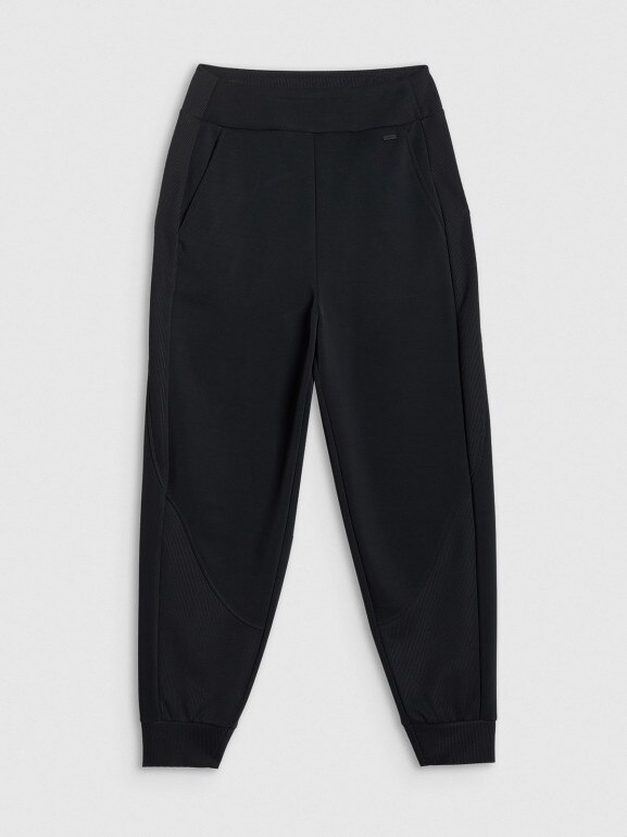 Damskie spodnie dresowe joggery 4F 4FWSS26TTROF1410 - czarne