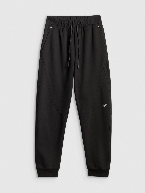 Damskie spodnie dresowe joggery 4F 4FWSS26TTROF1412 - czarne