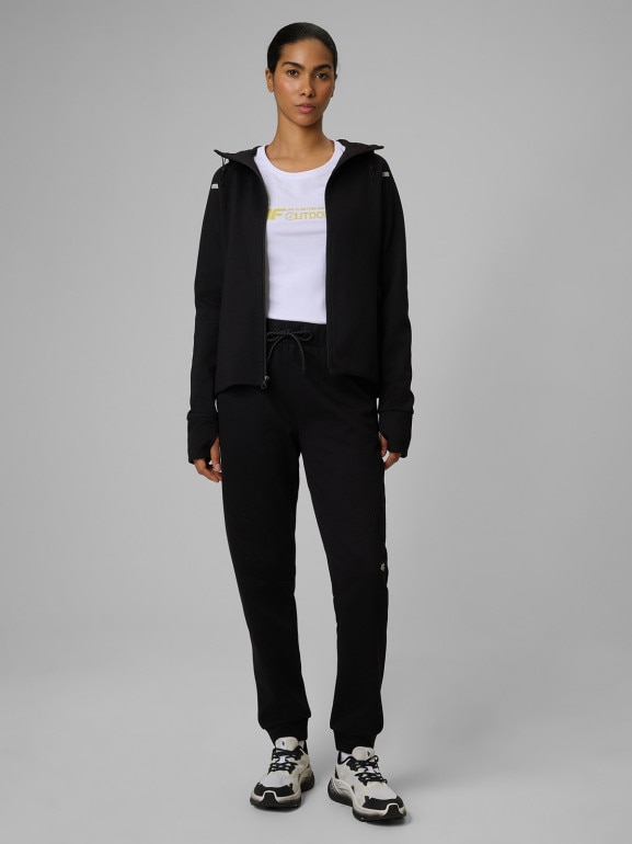 Damskie spodnie dresowe joggery 4F 4FWSS26TTROF1412 - czarne