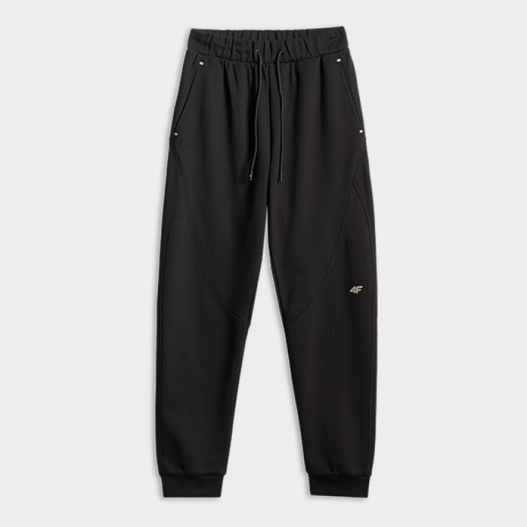 Damskie spodnie dresowe joggery 4F 4FWSS26TTROF1412 - czarne