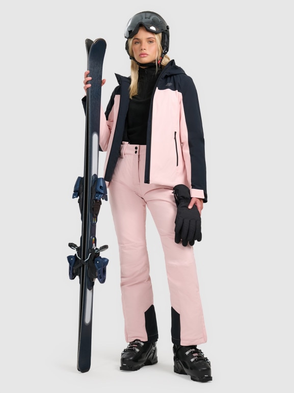 Damskie spodnie narciarskie 4F 4FWAW25TFTRF0944 - różowe