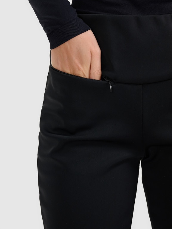 Damskie spodnie narciarskie softshell 4F 4FWAW25TFTRF0942 - czarne