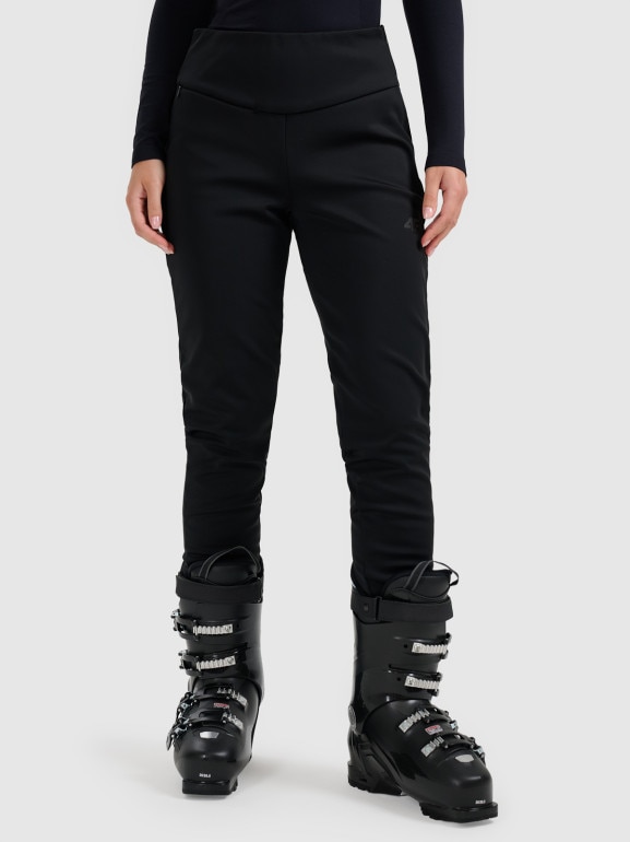 Damskie spodnie narciarskie softshell 4F 4FWAW25TFTRF0942 - czarne