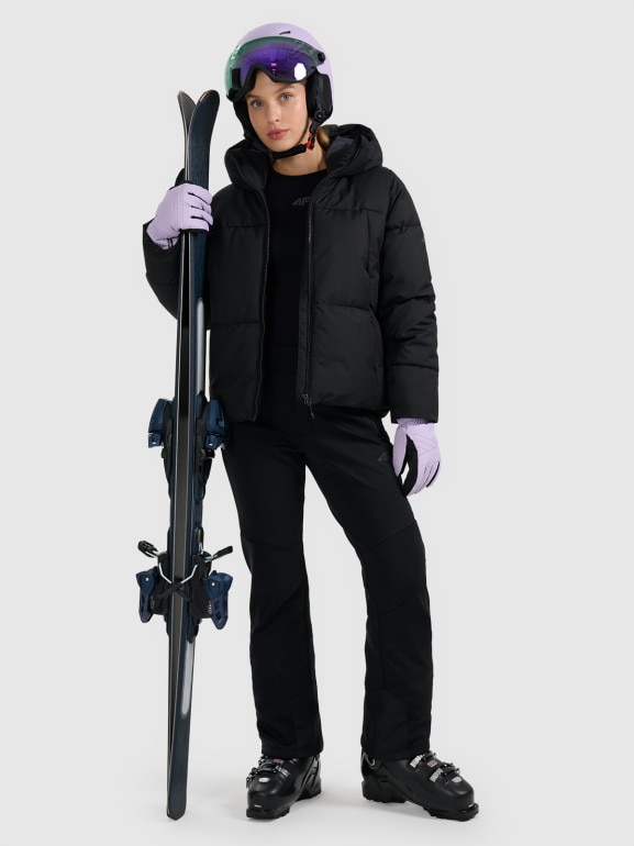 Damskie spodnie narciarskie softshell 4F 4FWAW25TFTRF0943 - czarne