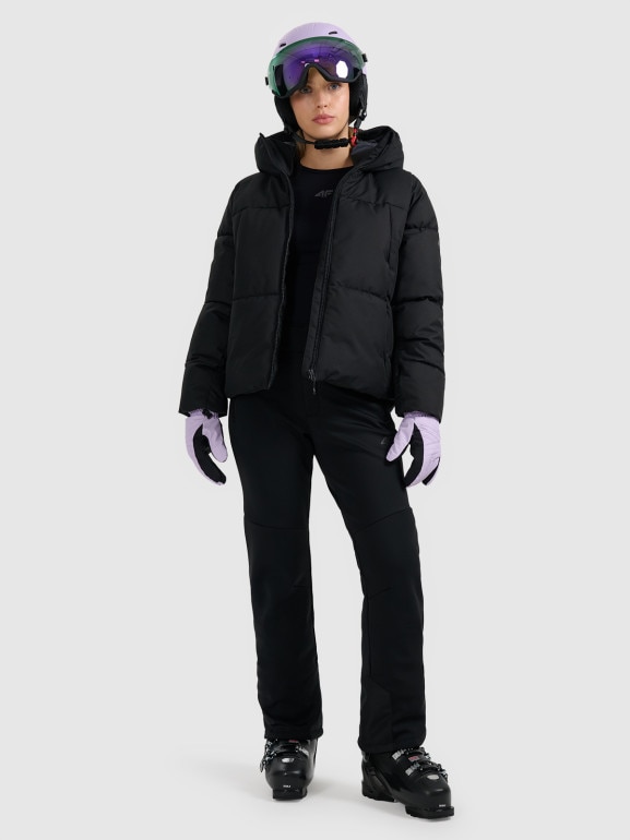 Damskie spodnie narciarskie softshell 4F 4FWAW25TFTRF0943 - czarne