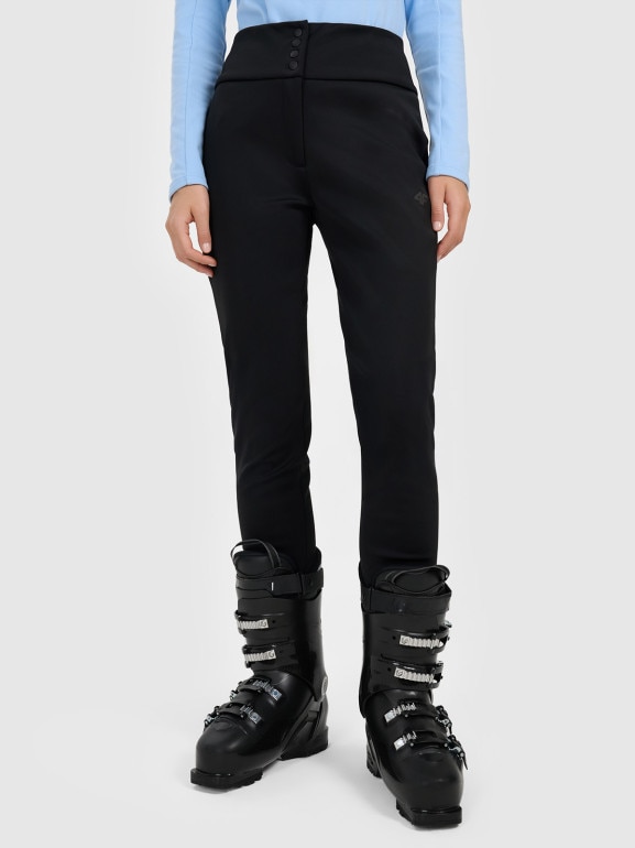 Damskie spodnie narciarskie softshell 4F 4FWAW25TFTRF0945 - czarne