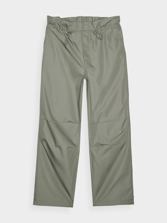 Damskie spodnie parachute casual 4F 4FRSS24TTROF1330 - oliwkowe