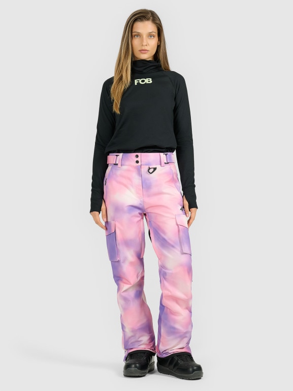Damskie spodnie snowboardowe 4F 4FWAW25TFTRF1220 - multikolor