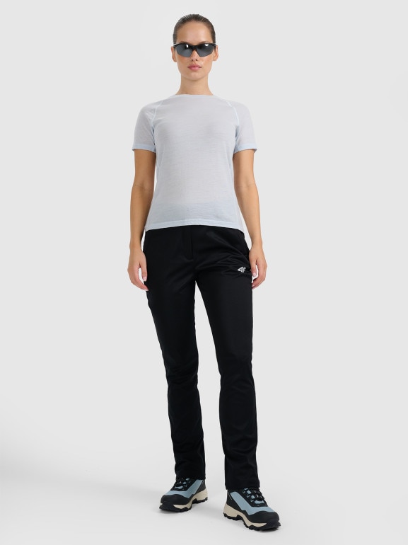 Damskie spodnie softshellowe 4F 4FRAW25TFTRF1236 - czarne