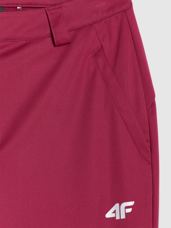 Damskie spodnie softshellowe 4F 4FRAW25TFTRF1236 - czerwone