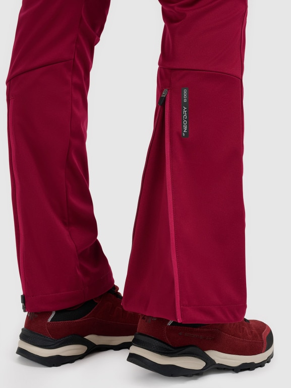 Damskie spodnie softshellowe 4F 4FRAW25TFTRF1236 - czerwone