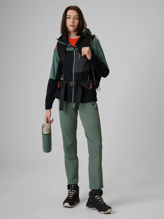 Damskie spodnie trekkingowe 4F 4FWSS26TFTRF1328 - khaki