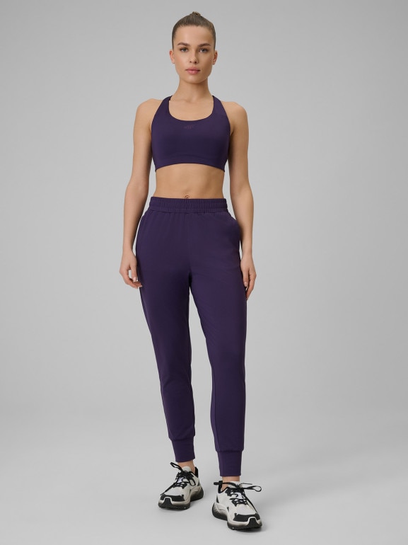 Damskie spodnie treningowe 4F 4FWSS26TFTRF1074 - fioletowe
