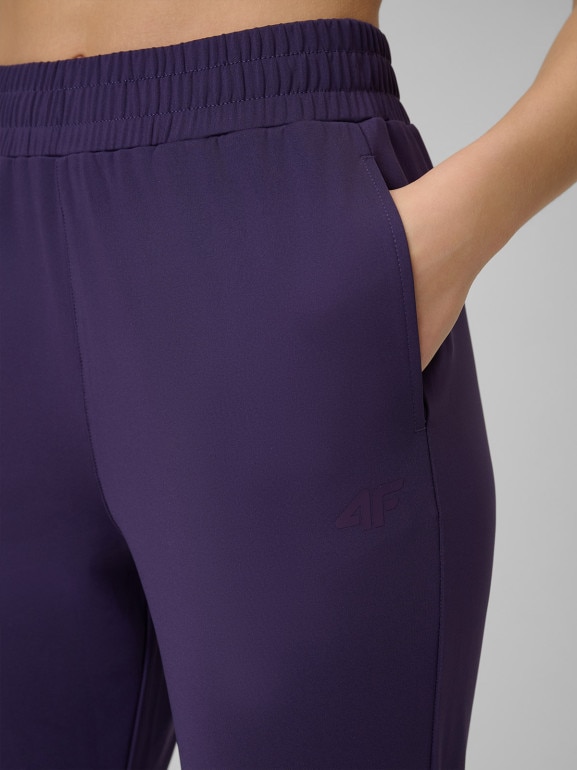 Damskie spodnie treningowe 4F 4FWSS26TFTRF1074 - fioletowe