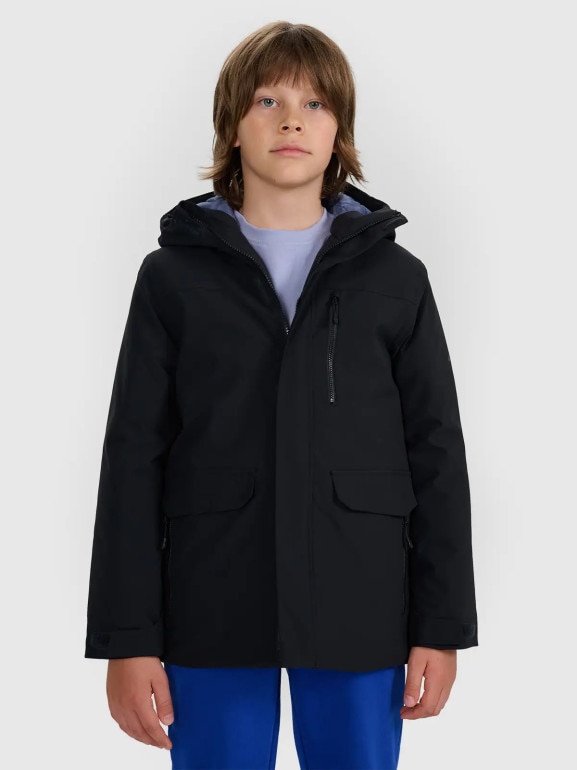 Chłopięca kurtka przejściowa 4F 4FJRAW25TJACM309 - czarna