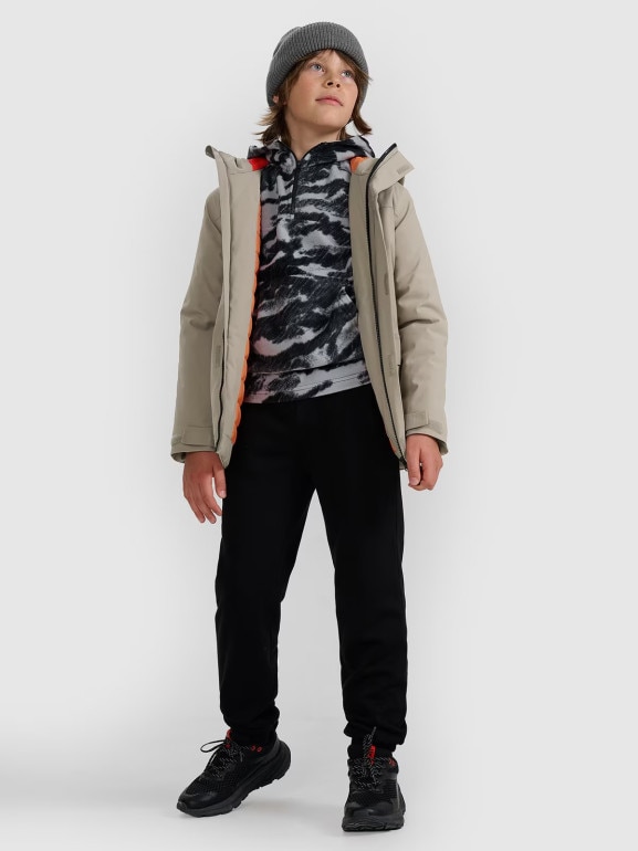 Chłopięca kurtka przejściowa 4F 4FJRAW25TJACM309 - beżowa
