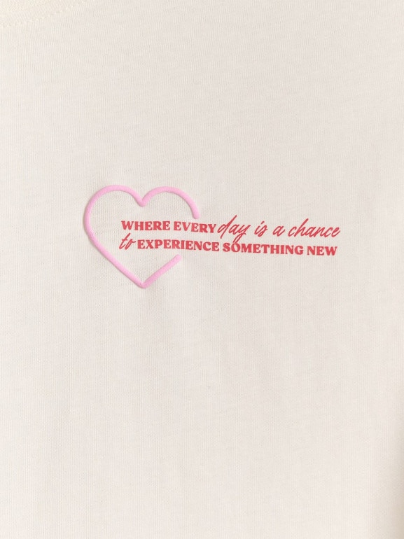 Dziewczęcy longsleeve z nadrukiem 4F 4FJRAW25TLONF589 - biały