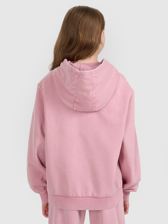 Dziewczęca bluza nierozpinana z kapturem 4F 4FJRAW25TSWSF2294 - różowa
