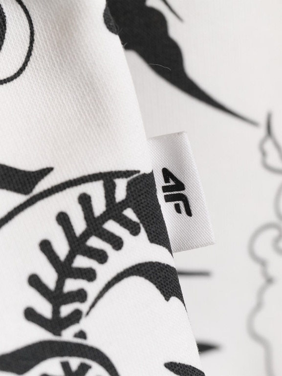 Dziewczęca bluza nierozpinana z kapturem 4F 4FJRAW25TSWSF2348 - biała