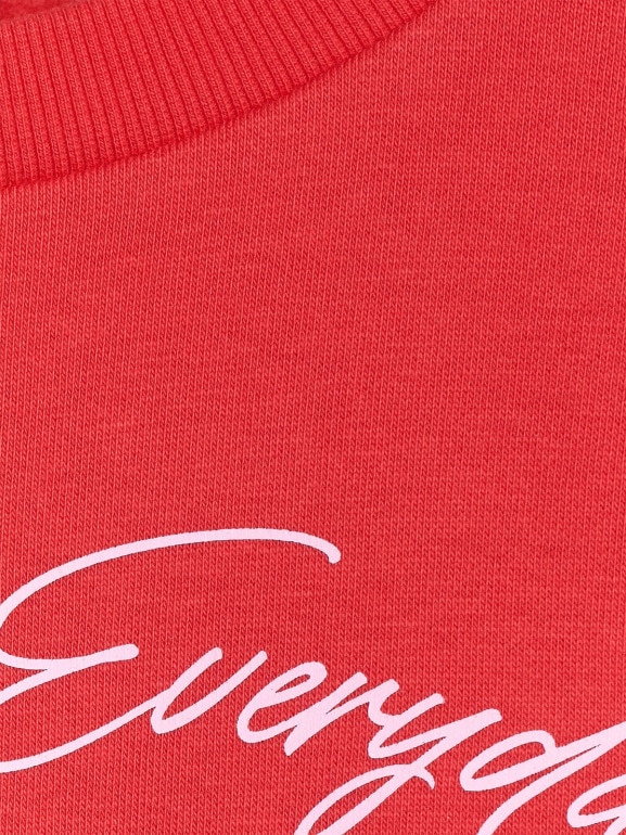 Dziewczęca bluza nierozpinana bez kaptura 4F 4FJRAW25TSWSF2428 - czerwona