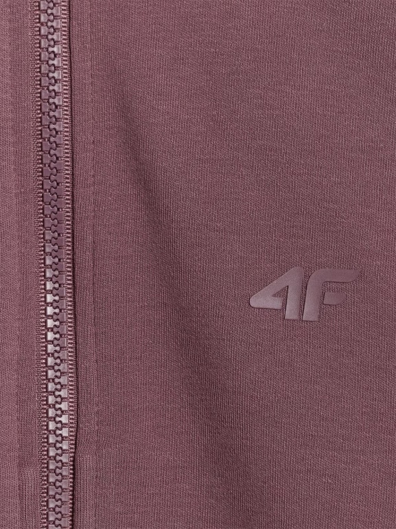 Dziewczęca bluza rozpinana bez kaptura 4F 4FJRAW25TSWSF2430 - brązowa